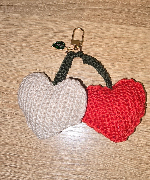 Porte clé "Coeur cerise"